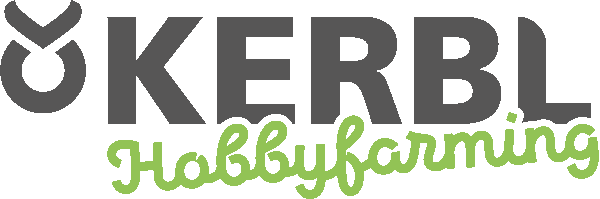 Logo von Kerbl Hobbyfarming in grau und grün